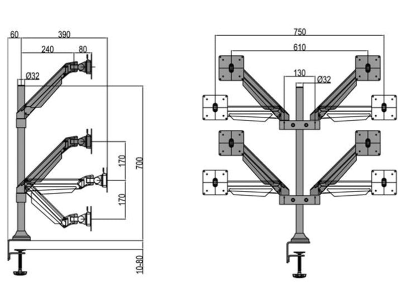 Multibrackets M VESA Gas Lift Arm in