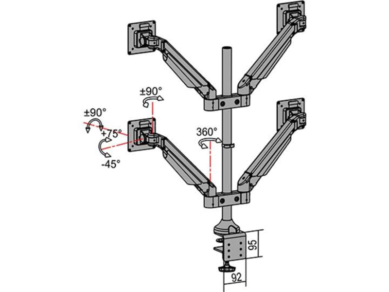 Multibrackets M VESA Gas Lift Arm in