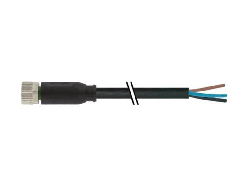 Murrelektronik M8 female 0° with cable pur 3x0.25 bk ul/csa+drag chain 5m