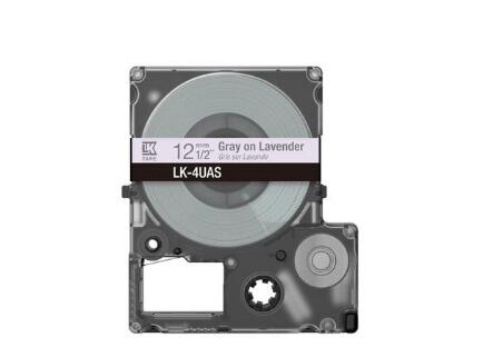 Epson LabelWorks LK-4UAS - Grau auf Lavendel - Rolle (1,2 cm x 8 m) 1 Kassette