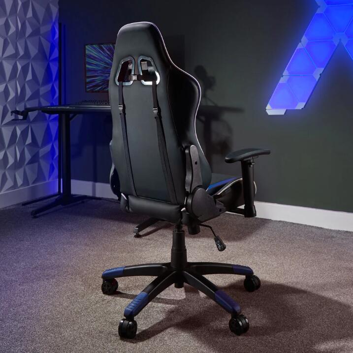 X Rocker Agility Compact eSports - Gaming-Bürodrehstuhl für Kinder & Teenager - blau/schwarz