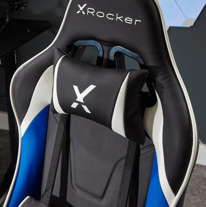 X Rocker Agility Compact eSports - Gaming-Bürodrehstuhl für Kinder & Teenager - blau/schwarz