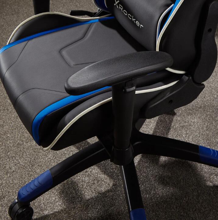 X Rocker Agility Compact eSports - Gaming-Bürodrehstuhl für Kinder & Teenager - blau/schwarz