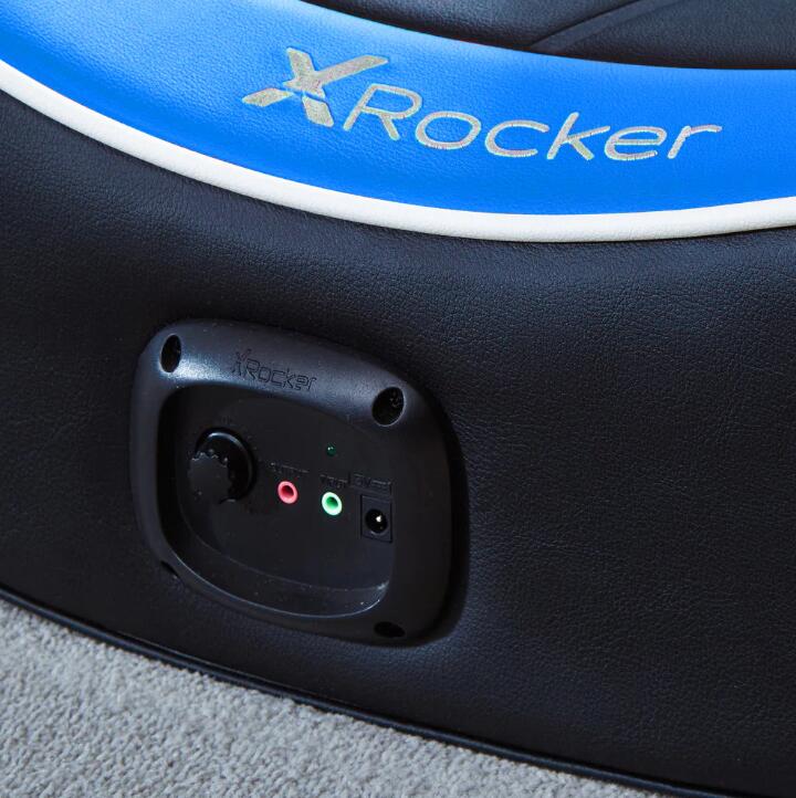 X Rocker Shadow 2.0 Floor Rocker Gaming-Bodensessel für Kinder & Jugendliche mit Audiosystem - schwarz/blau