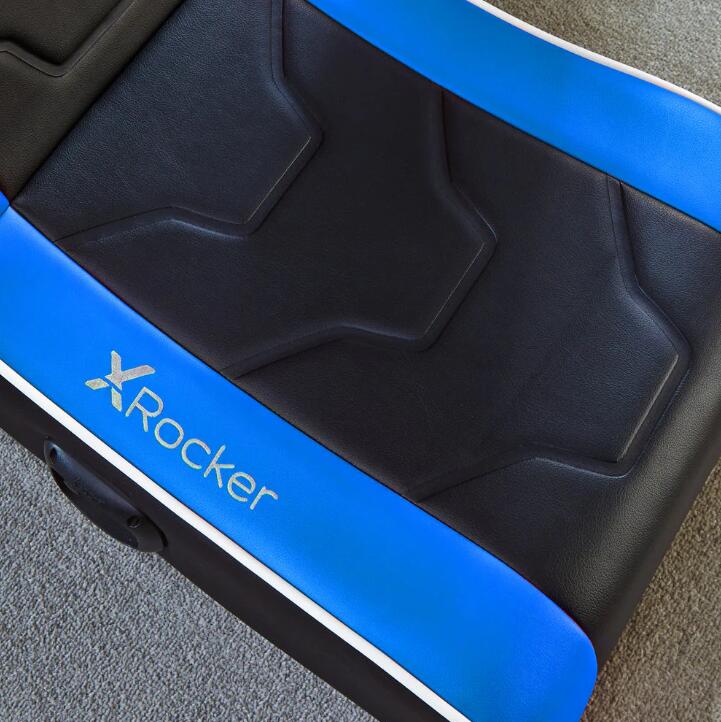 X Rocker Shadow 2.0 Floor Rocker Gaming-Bodensessel für Kinder & Jugendliche mit Audiosystem - schwarz/blau