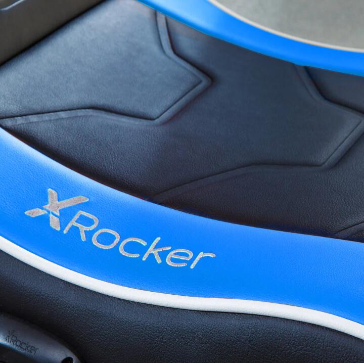 X Rocker Shadow 2.0 Floor Rocker Gaming-Bodensessel für Kinder & Jugendliche mit Audiosystem - schwarz/blau