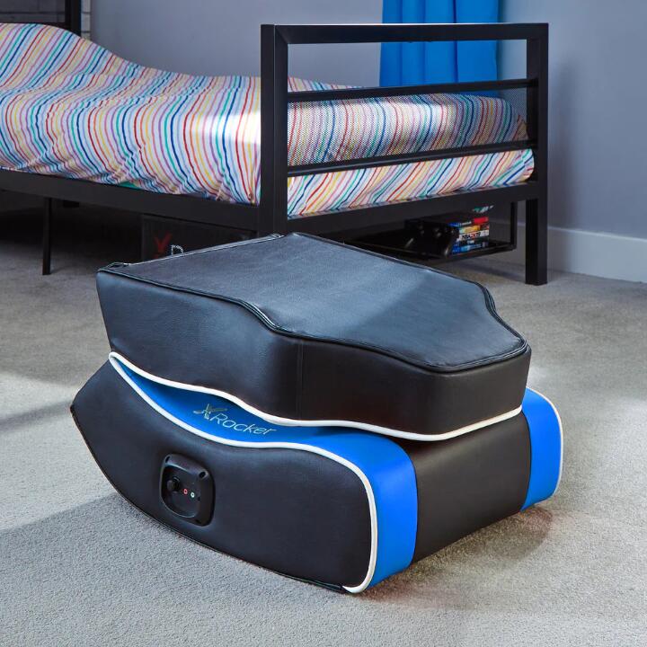X Rocker Shadow 2.0 Floor Rocker Gaming-Bodensessel für Kinder & Jugendliche mit Audiosystem - schwarz/blau