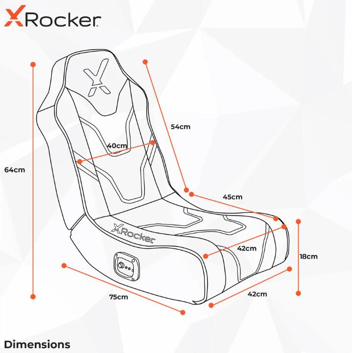 X Rocker Shadow 2.0 Floor Rocker Gaming-Bodensessel für Kinder & Jugendliche mit Audiosystem - schwarz/blau
