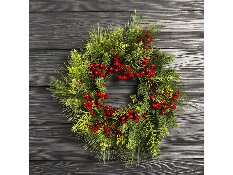 NORDIC WINTER Artificial wreath Ø60 cm w/berries