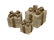 NORDIC WINTER Christmas gifts w/lights - set of 3 pcs - nature