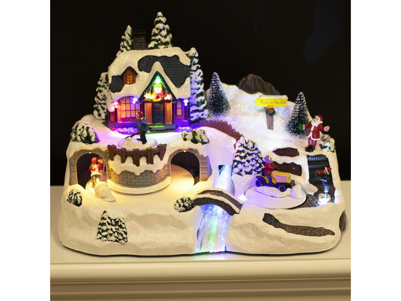 NORDIC WINTER Christmas town "River Town" w/lights & music