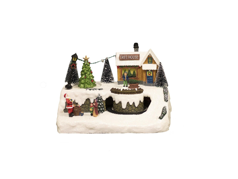 NORDIC WINTER Christmas town "Treehouse Town" w/lights & music