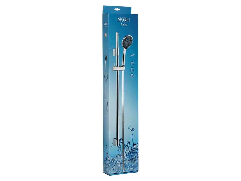 NORH Aldis shower bar set 3 spray chrome