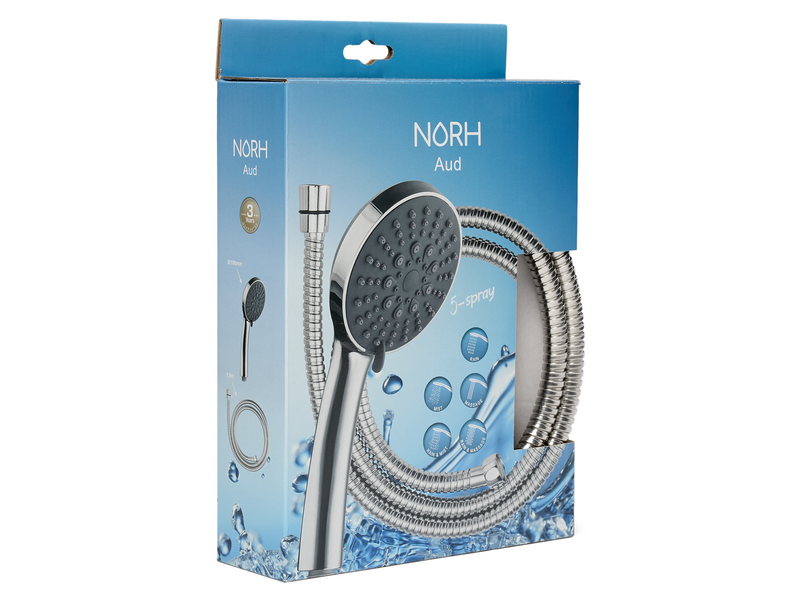 NORH Aud shower set 5 spray chrome