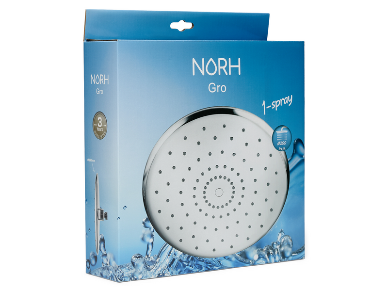 NORH Gro overhead shower 1 spray Ø260 mm chrome