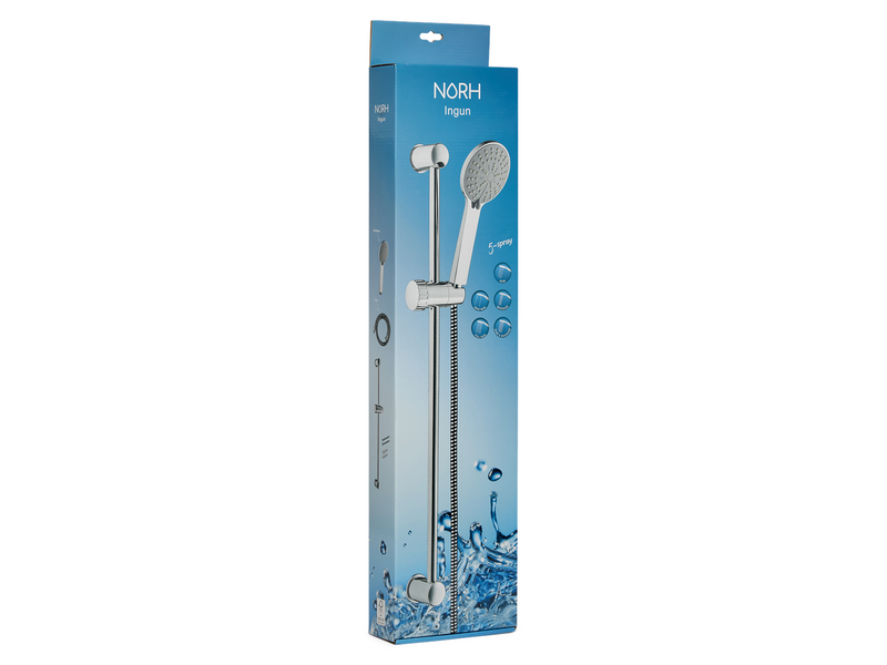 NORH Ingun shower bar set 5 spray chrome