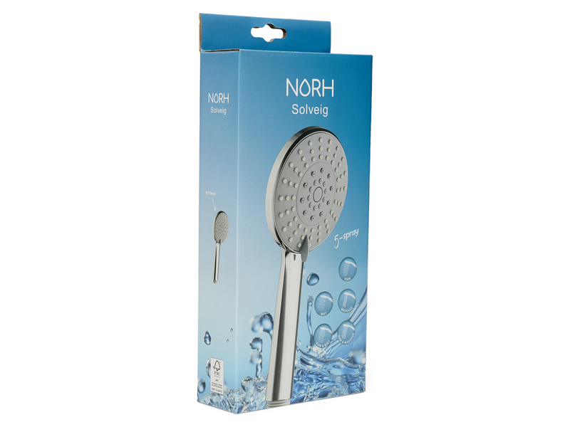 NORH Solveig hand shower 5 spray chrome