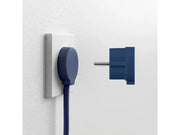 NORM F Flacher Stecker, Mattblau (Schuko-Standard)