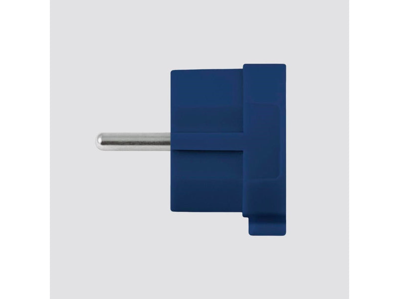 NORM F Flacher Stecker, Mattblau (Schuko-Standard)