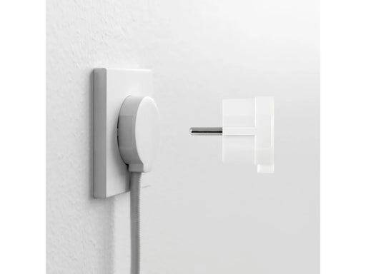 NORM F Flacher Stecker, Mattweiß (Schuko-Standard)