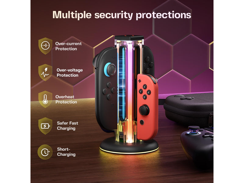 NYXI Zeus Nintendo Switch 1 & 2 Charging station - Wired Controller Ladekabel