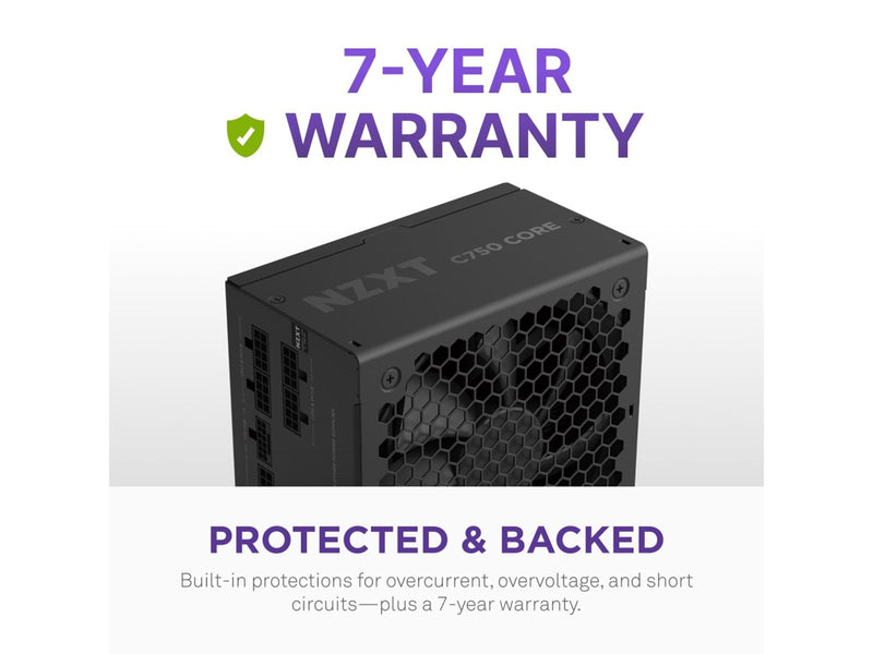 NZXT C750 Core Netzteile - 750 Watt - 135 mm - ATX 3.1 - 80 Plus Gold zertifiziert