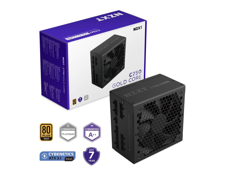 NZXT C750 Core Netzteile - 750 Watt - 135 mm - ATX 3.1 - 80 Plus Gold zertifiziert