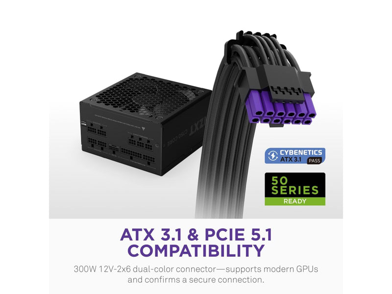 NZXT C750 Core Netzteile - 750 Watt - 135 mm - ATX 3.1 - 80 Plus Gold zertifiziert