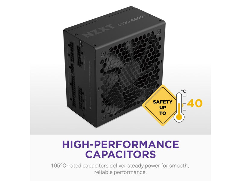 NZXT C750 Core Netzteile - 750 Watt - 135 mm - ATX 3.1 - 80 Plus Gold zertifiziert