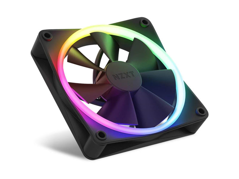 NZXT F120 RGB 3-pack & RGB Controller - Black - Gehäuselüfter - 120mm - Schwarz mit RGB LED - 28 dBA