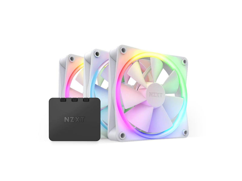 NZXT F120 RGB 3-pack & RGB Controller - White - Gehäuselüfter - 120mm - Weiß mit RGB LED - 28 dBA