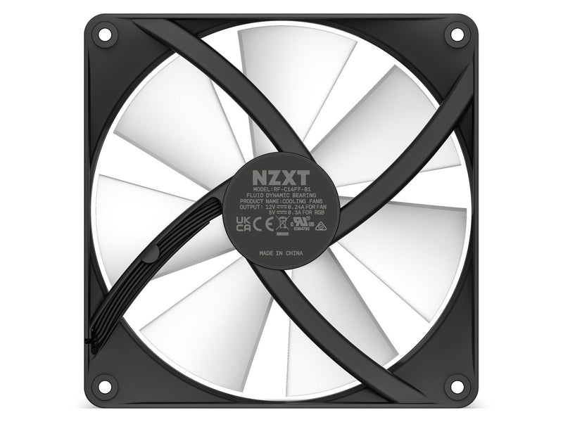 NZXT F140 RGB Core - Black - Gehäuselüfter - 140mm - Schwarz mit RGB LED - 35 dBA
