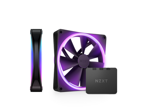 NZXT F140 RGB DUO 2-pack & RGB Controller - Black - Gehäuselüfter - 140mm - Schwarz mit RGB LED - 36 dBA