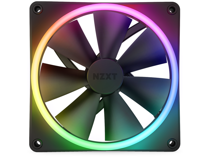 NZXT F140 RGB DUO 2-pack & RGB Controller - Black - Gehäuselüfter - 140mm - Schwarz mit RGB LED - 36 dBA