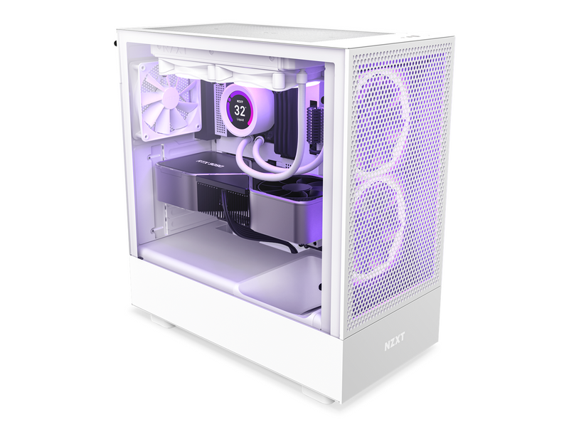 NZXT H5 Flow Matte White - Gehäuse - Miditower - Weiß