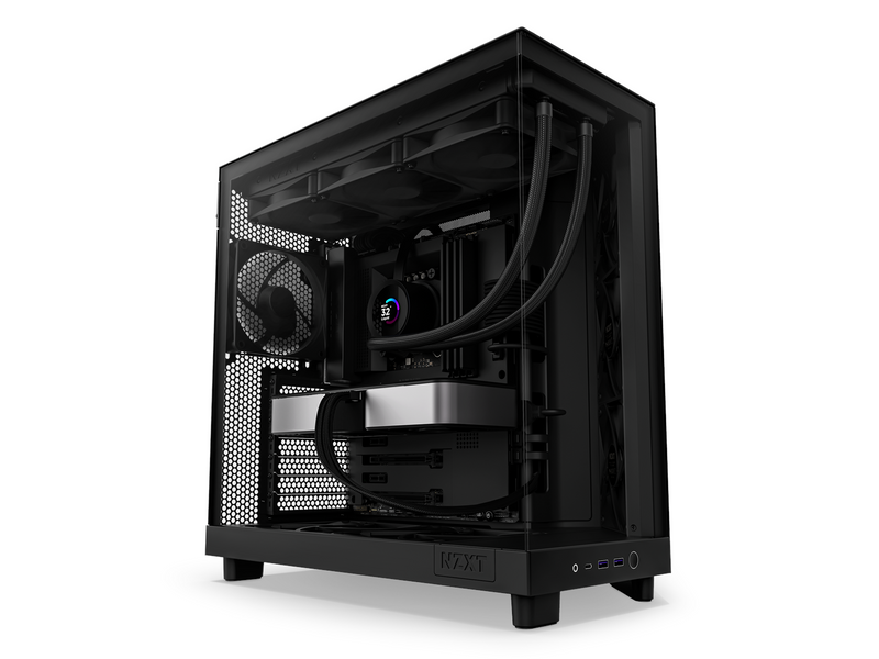 NZXT H6 Flow Compact Dual Chamber - Matte Black - Gehäuse - Miditower - Schwarz