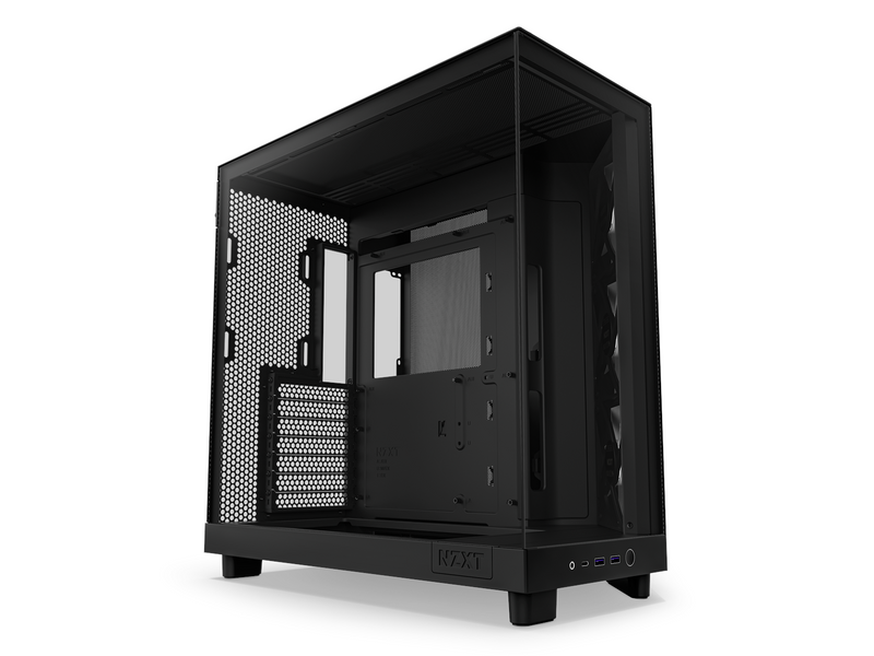 NZXT H6 Flow Compact Dual Chamber with RGB - Matte Black - Gehäuse - Miditower - Schwarz
