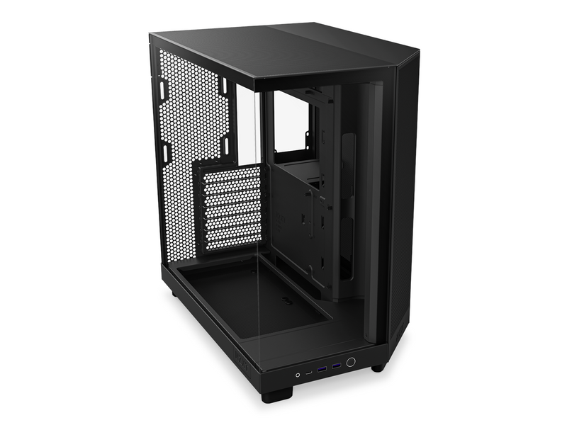 NZXT H6 Flow Compact Dual Chamber with RGB - Matte Black - Gehäuse - Miditower - Schwarz