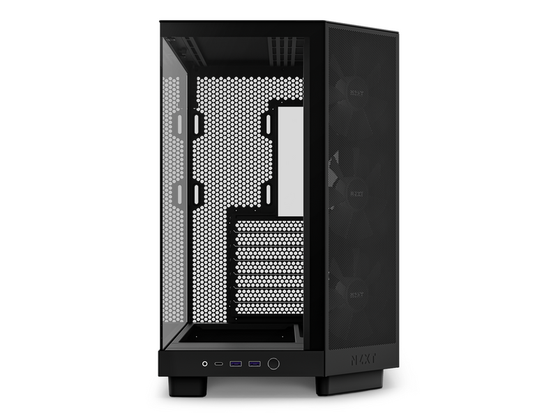 NZXT H6 Flow Compact Dual Chamber with RGB - Matte Black - Gehäuse - Miditower - Schwarz