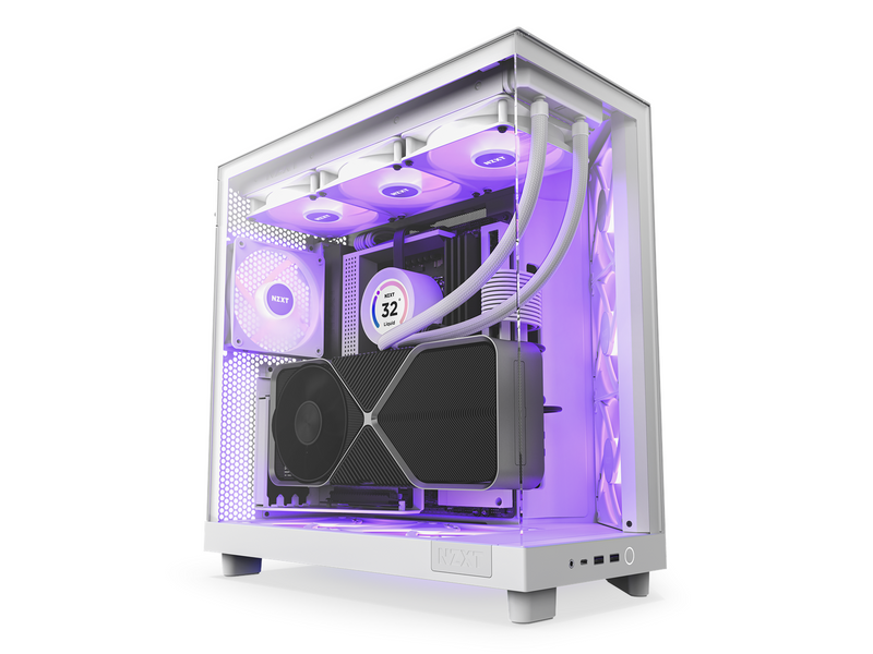 NZXT H6 Flow Compact Dual Chamber with RGB - Matte White - Gehäuse - Miditower - Weiß
