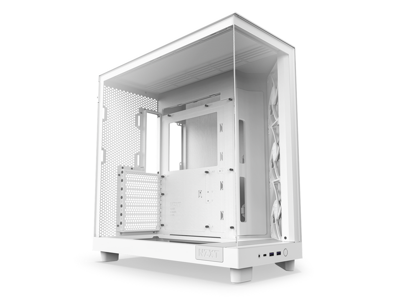 NZXT H6 Flow Compact Dual Chamber with RGB - Matte White - Gehäuse - Miditower - Weiß