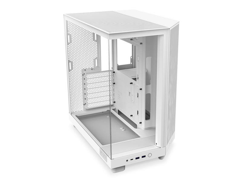 NZXT H6 Flow Compact Dual Chamber with RGB - Matte White - Gehäuse - Miditower - Weiß