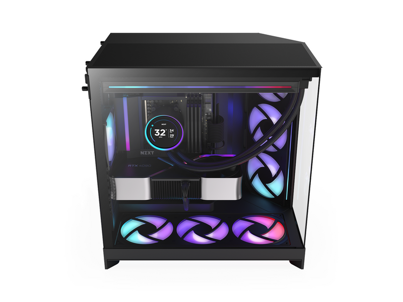 NZXT H9 Flow RGB (2025) - All Black - Gehäuse - Miditower - Schwarz