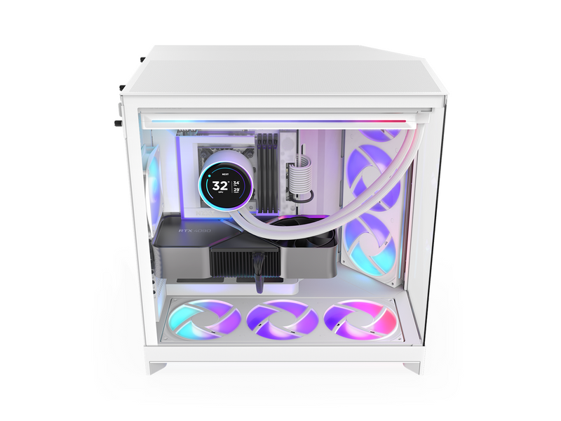 NZXT H9 Flow RGB+ (2025) - All White - Controller incl - Gehäuse - Miditower - Weiß