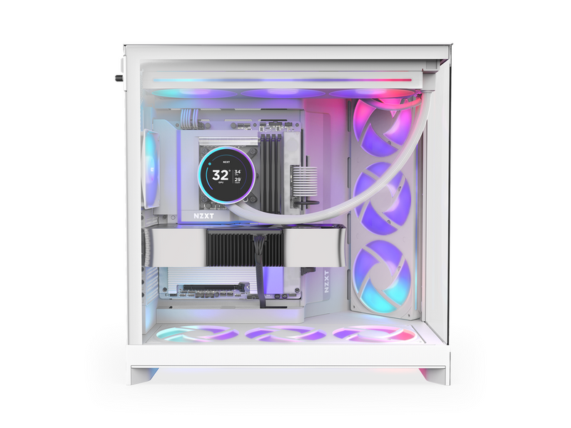 NZXT H9 Flow RGB+ (2025) - All White - Controller incl - Gehäuse - Miditower - Weiß