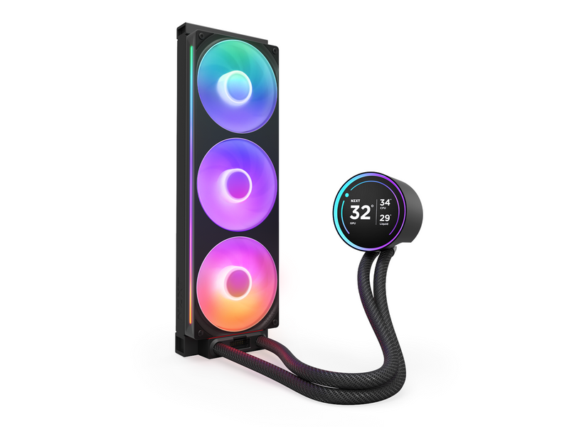 NZXT Kraken Elite RGB V2 360 (2024) - Schwarz mit RGB-Licht - CPU-Wasserkühlung - Max 30 dBA