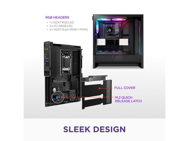 NZXT N7 B850 Mainboard - AMD B850 - AMD AM5 - DDR5 RAM - ATX