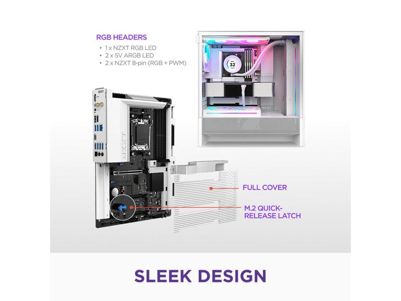 NZXT N7 B850 Mainboard - AMD B850 - AMD AM5 - DDR5 RAM - ATX