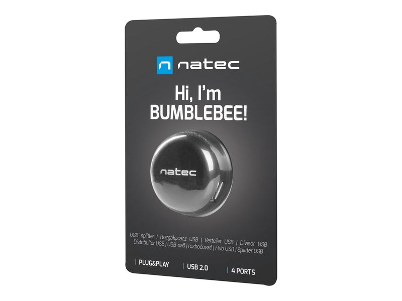 Natec Bumblebee - hub - 4 ports USB-Hubs - 4 - Schwarz