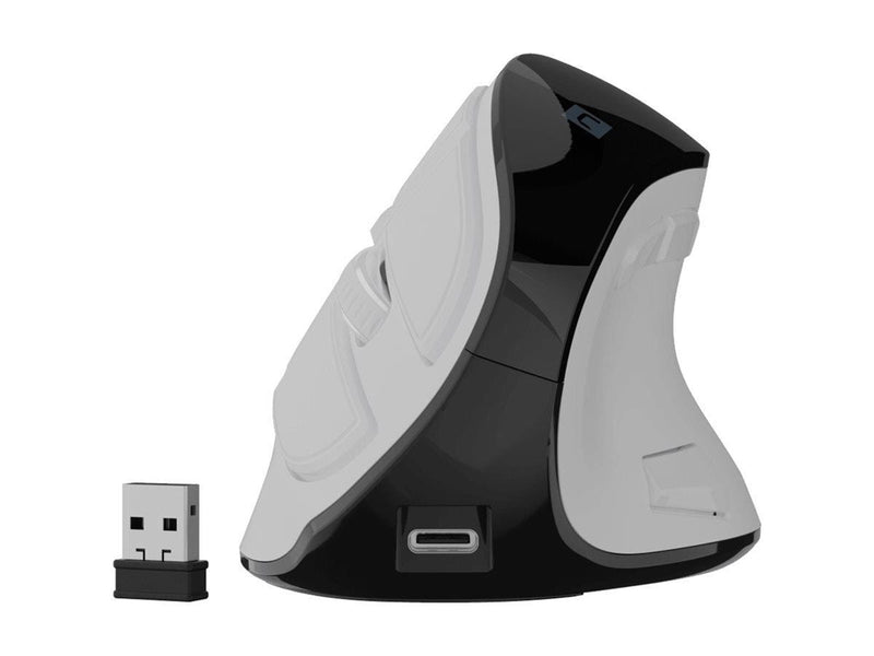 Natec EUPHONIE PRO - vertical mouse - 2.4 GHz Bluetooth 5.0 USB - white - Vertical mouse (Weiß)